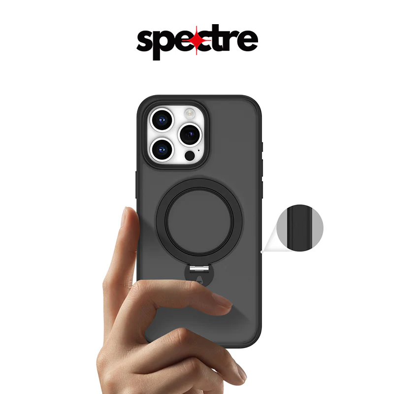 Stealth Case For iPhone 15 Pro With KickStand (Dark Blue)