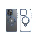 Stealth Case For iPhone 15 Pro With Kick Stand (Dark Blue)