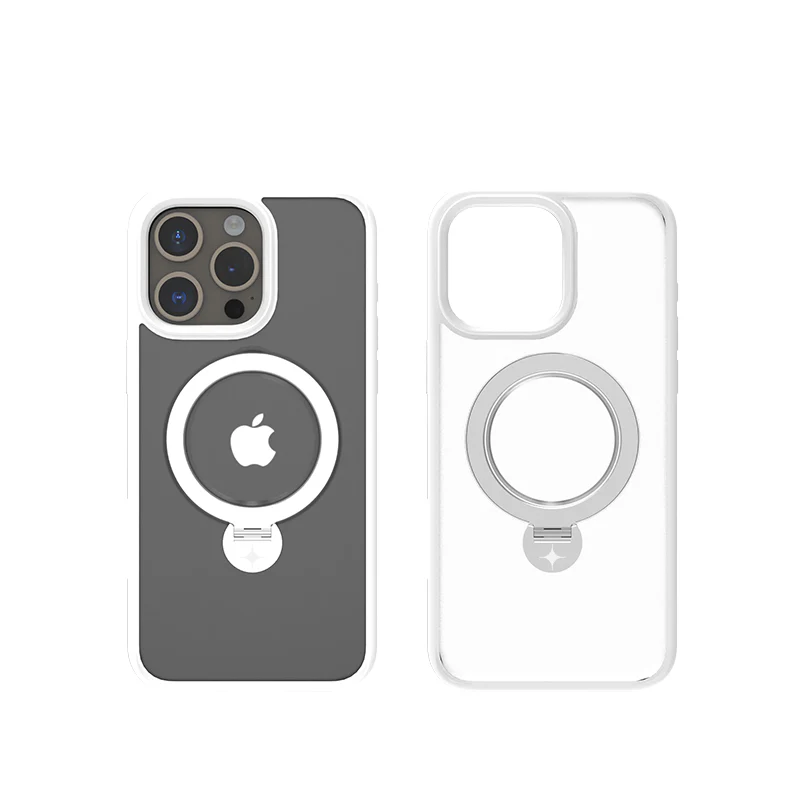Stealth Case For iPhone 15 Pro Max With Kick Stand (Matte Transparent)