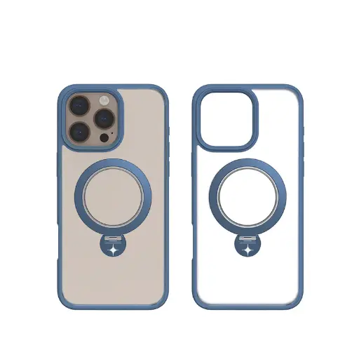 [SPCT-STK-IP16PM-DB] Stealth Case For iPhone 16 Pro Max With Kick Stand (Dark Blue)
