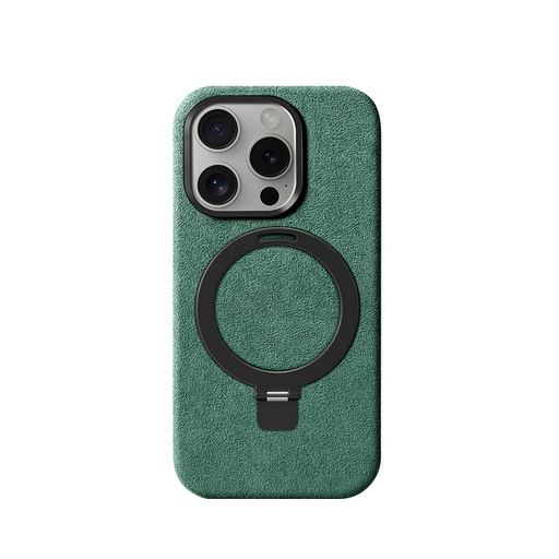 [ALCK-IP15PM-CY] iPhone 15 Pro Max With Kick Stand - Alcantara Case - Cyan